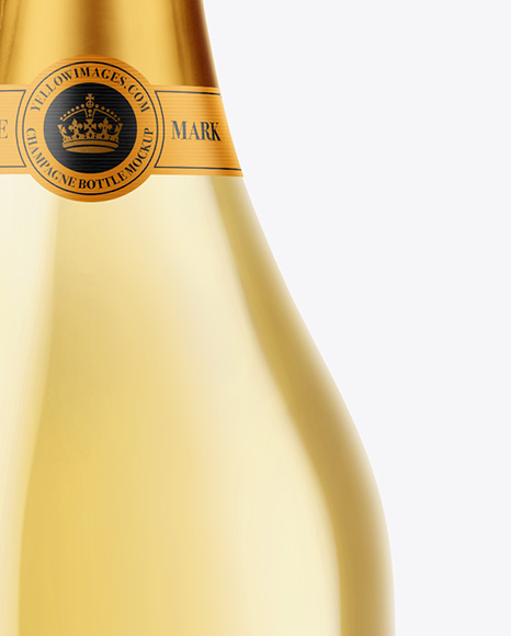 Clear Glass White Champagne Bottle Mockup