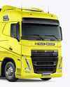 Semi Trailer Truck Mockup - Front Half Side View