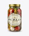 Glass Jar Filled Pickles and Pickled Tomatoes Mockup