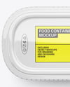 Glossy Plastic Food Container in Paper Sleeve Mockup