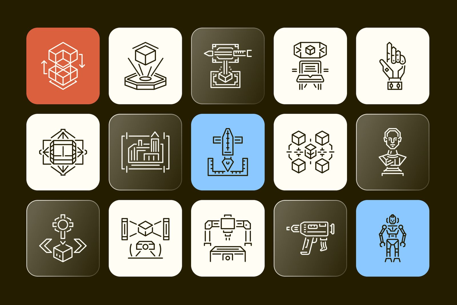 3D Printing Icon Set