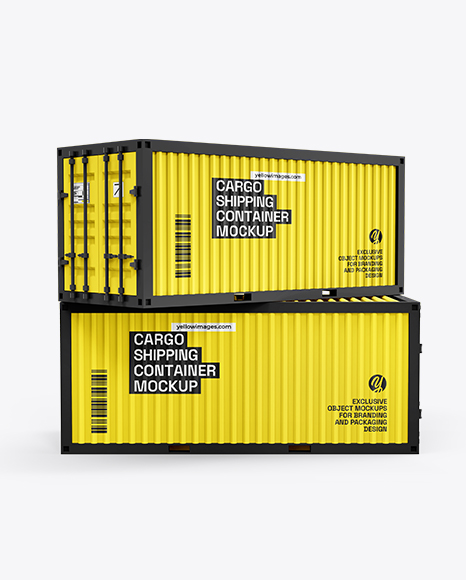 Two Cargo Shipping Containers Mockup
