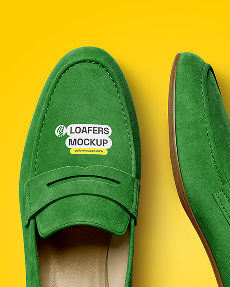 Pair of Suede Loafers Mockup