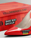 Glossy Slingback with Shoe Box Mockup