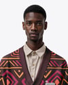 Afro-American Man Wearing a Cardigan and Pants Mockup