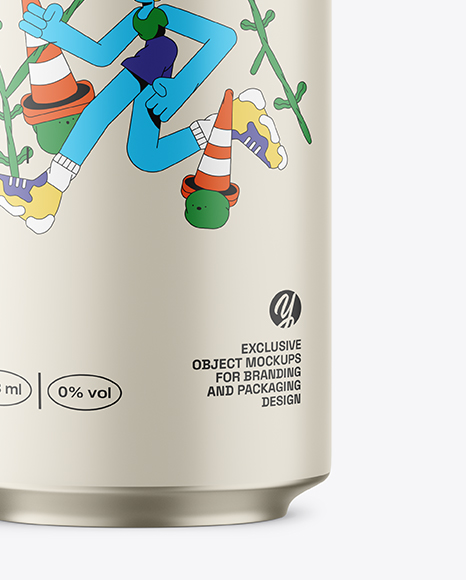 473ml Matte Aluminium Drink Can Mockup