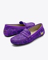 Pair of Women's Leather Moccasins Mockup