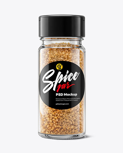Glass Jar with Smoked Sea Salt Mockup - Realistic mockups