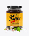 Hexagonal Glass Jar with Buckwheat Honey Mockup