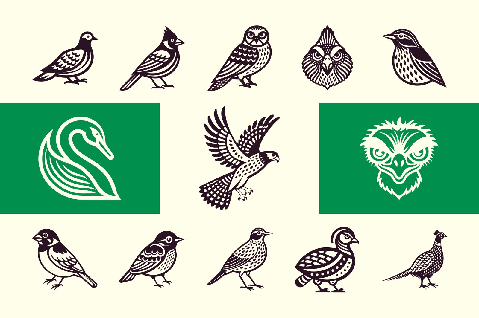 Birds Silhouette Icon Set