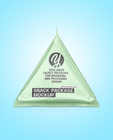 Matte Metallic Triangular Package Mockup
