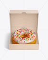 Opened Kraft Box w/ Donut Mockup