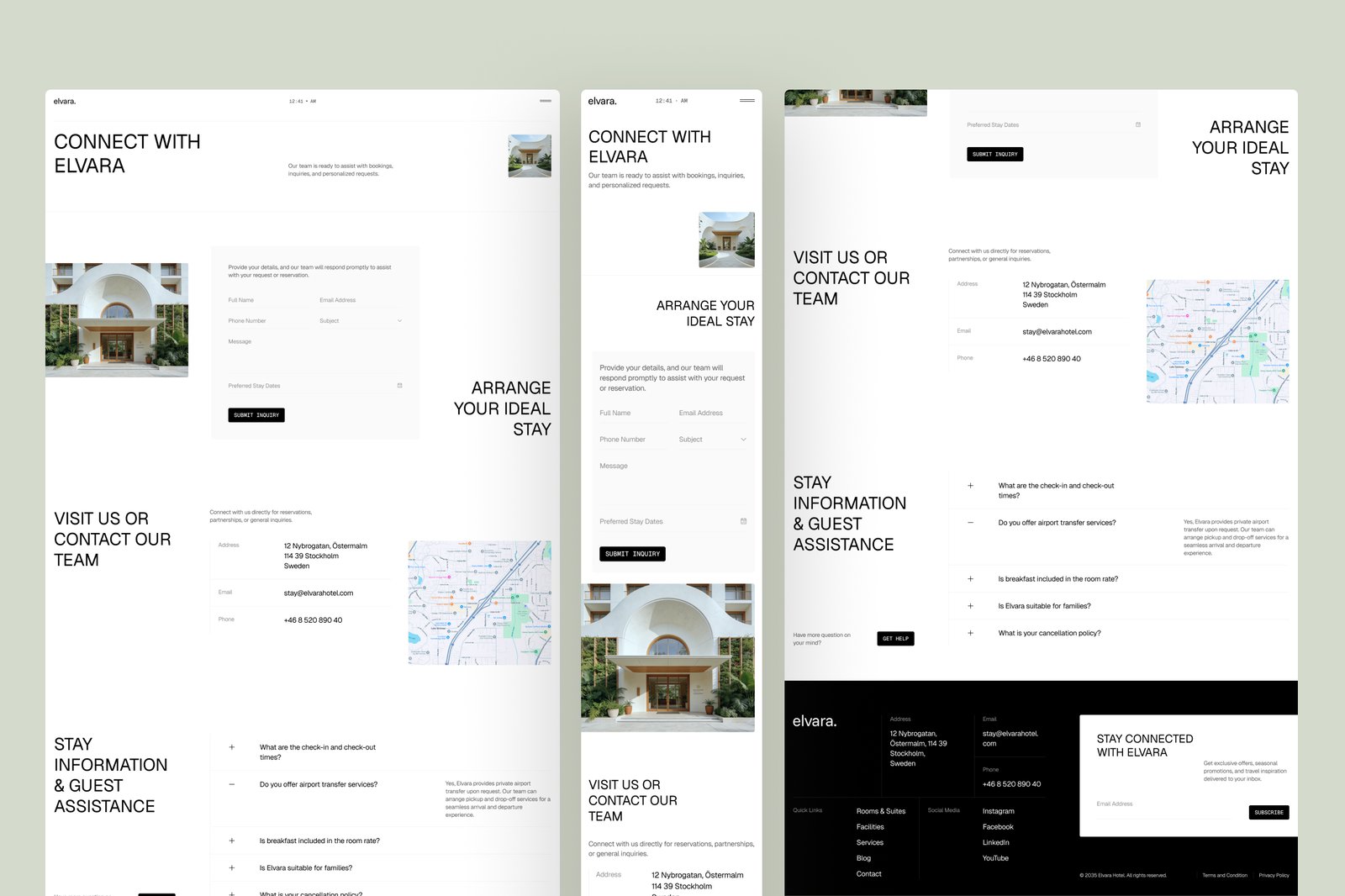 Elvara – Hotel &amp; Resort Website UI Figma Template