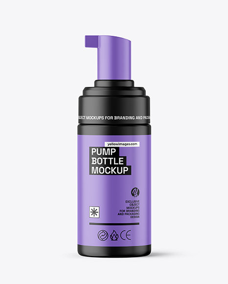 Matte Foam Pump Bottle with Box Mockup