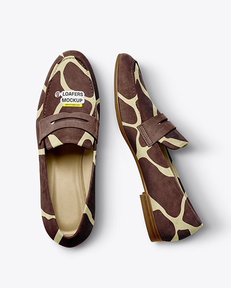Pair of Suede Loafers Mockup