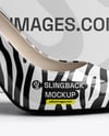 Glossy Slingback with Shoe Box Mockup