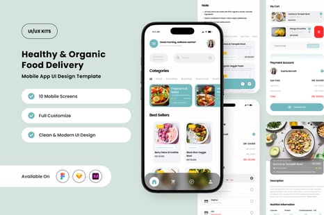 Vitaleaf – Food Delivery UI Design Template - Delivery app