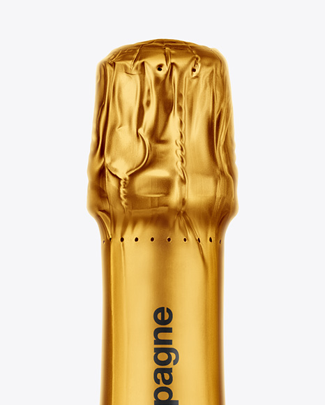 Clear Glass Red Champagne Bottle Mockup