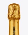 Clear Glass Red Champagne Bottle Mockup