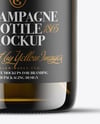 Antique Green Glass Champagne Bottle Mockup