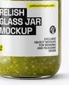 Glass Jar with Green Relish Sauce Mockup