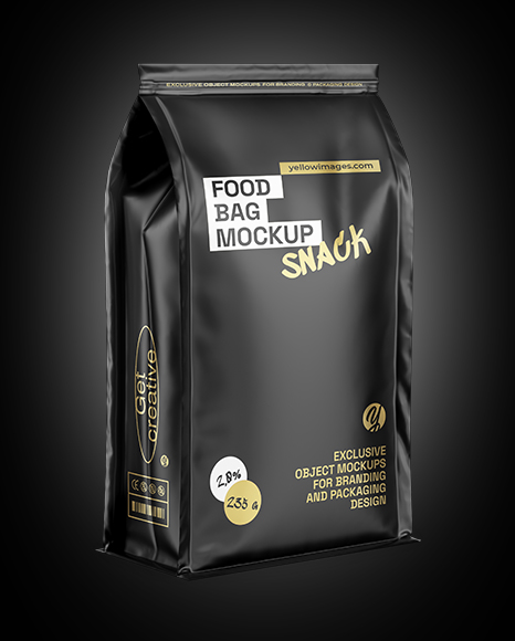 Matte Food Bag Mockup - Half-Side View