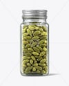 Square Glass Jar with Cardamom Pods Mockup