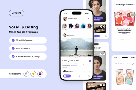 Crushy - Bold Social & Dating App UI Kit - Elegant app