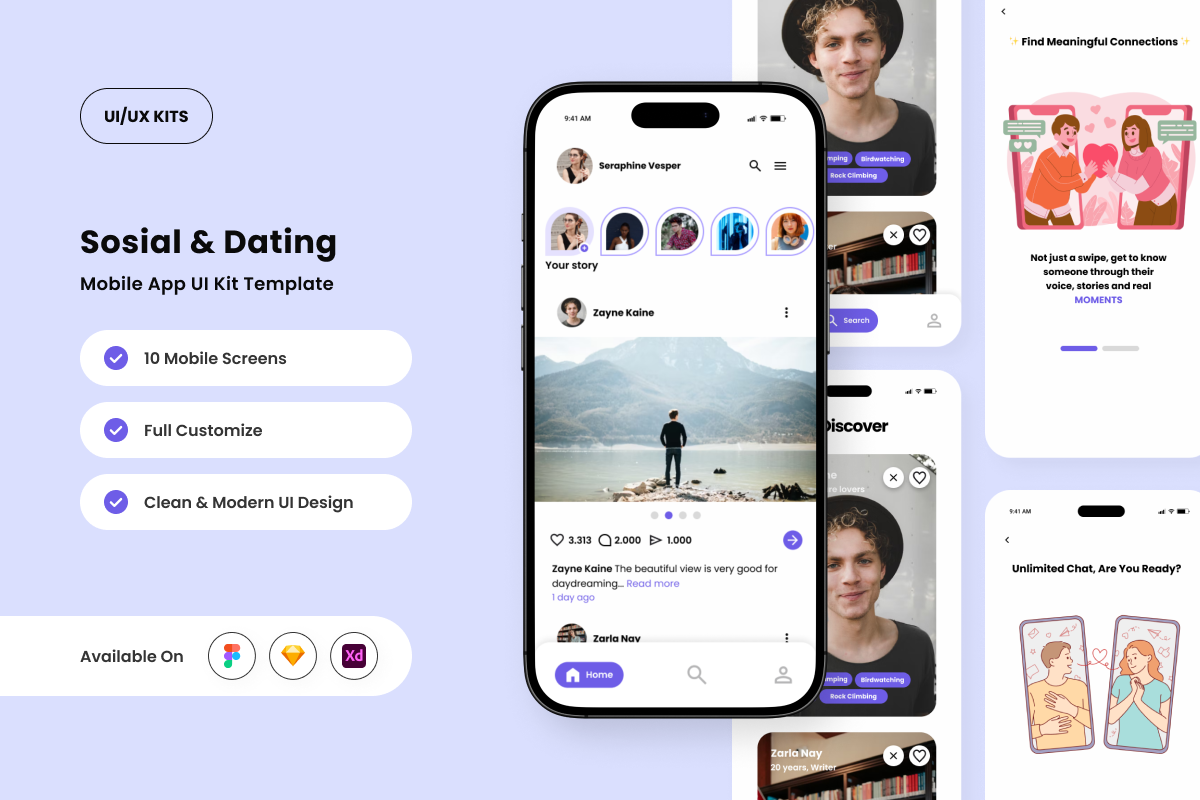 Crushy - Bold Social &amp; Dating App UI Kit
