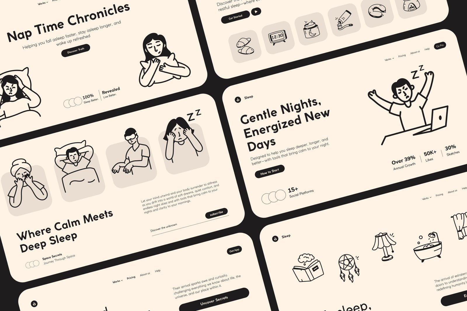 Sleep Doodle Icon Set