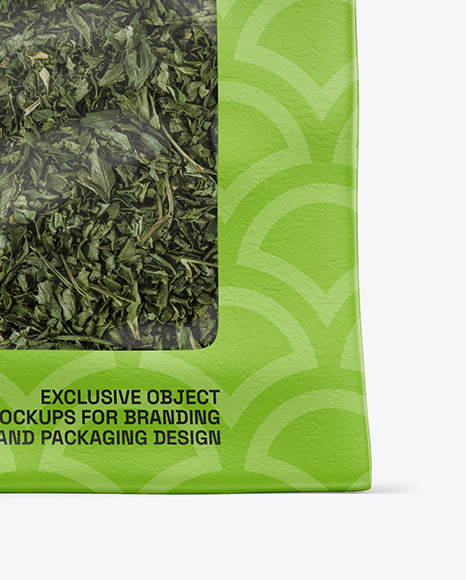 Paper Pouch w/ Dry Green Tea Mockup