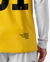 Soccer Player Wearing Raglan Long Sleeve Jersey and Shorts Mockup