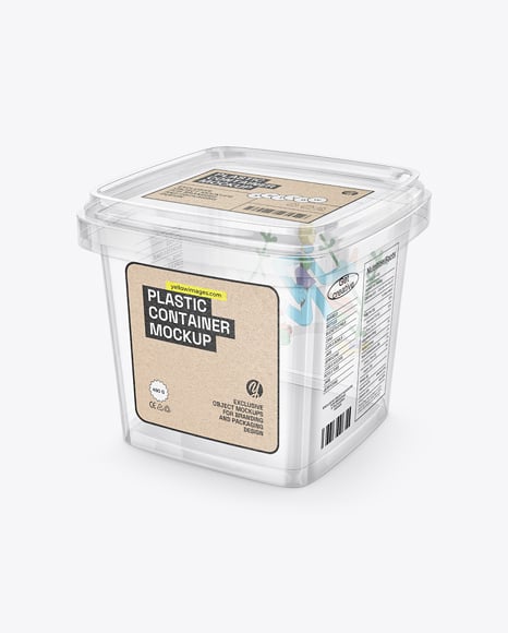 Clear Plastic Food Container Mockup