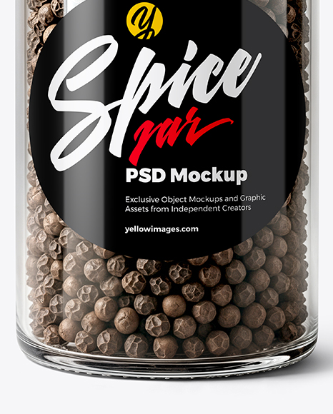 Spice Jar with Whole Black Pepper Mockup
