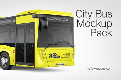 City Bus Mockup - Pack - Handpicked Sets of Vehicles
