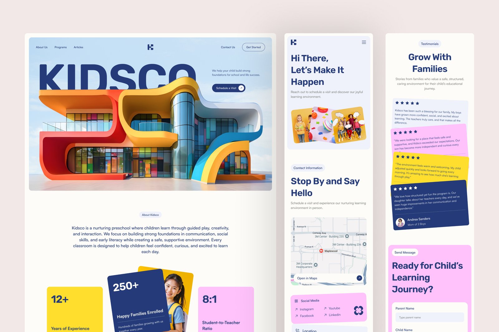 Kidsco – Early Education Website UI Figma Template