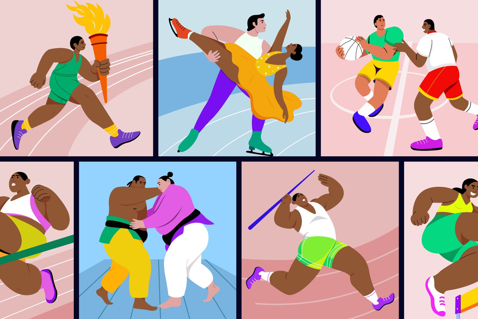 Olympic Illustration Art Set