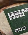 Business Card on Wooden Stump Mockup