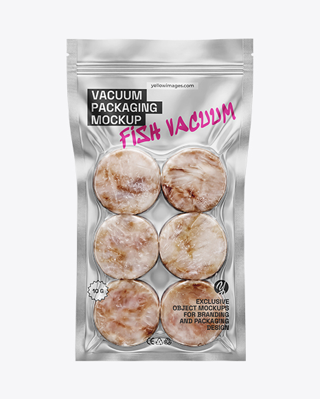 Vacuum Pack with Frozen Fish Mockup - PSD Mockups