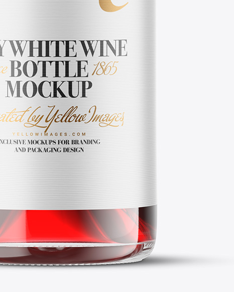 Clear Glass Red Wine Bottle Mockup