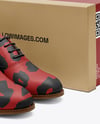 Pair of Women's Oxford Shoes with Box Mockup