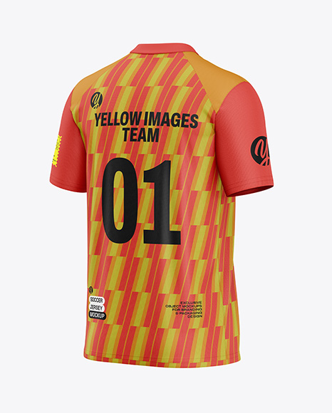 Soccer Jersey Mockup - Back Half Side View