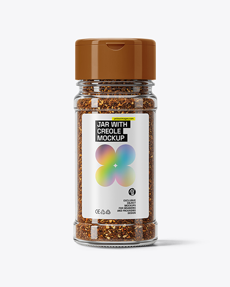 Glass Jar with Creole Seasoning Mockup - Realistic mockups