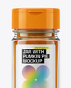 Clear Glass Jar with Pumpkin Pie Spice Mockup