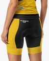Woman Wearing Cycling Jersey and Bib Shorts Mockup