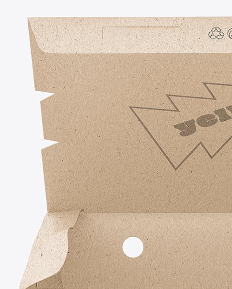Opened Kraft Paper Food Box Mockup
