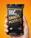 Matte Snack Bar in a Hand Mockup