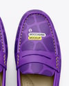 Pair of Women's Leather Moccasins Mockup