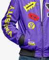 Man in Sunglasses Wearing Bomber Jacket and Jeans Mockup