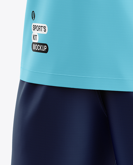 Kids V-Neck Sports Kit Mockup - Half Side View